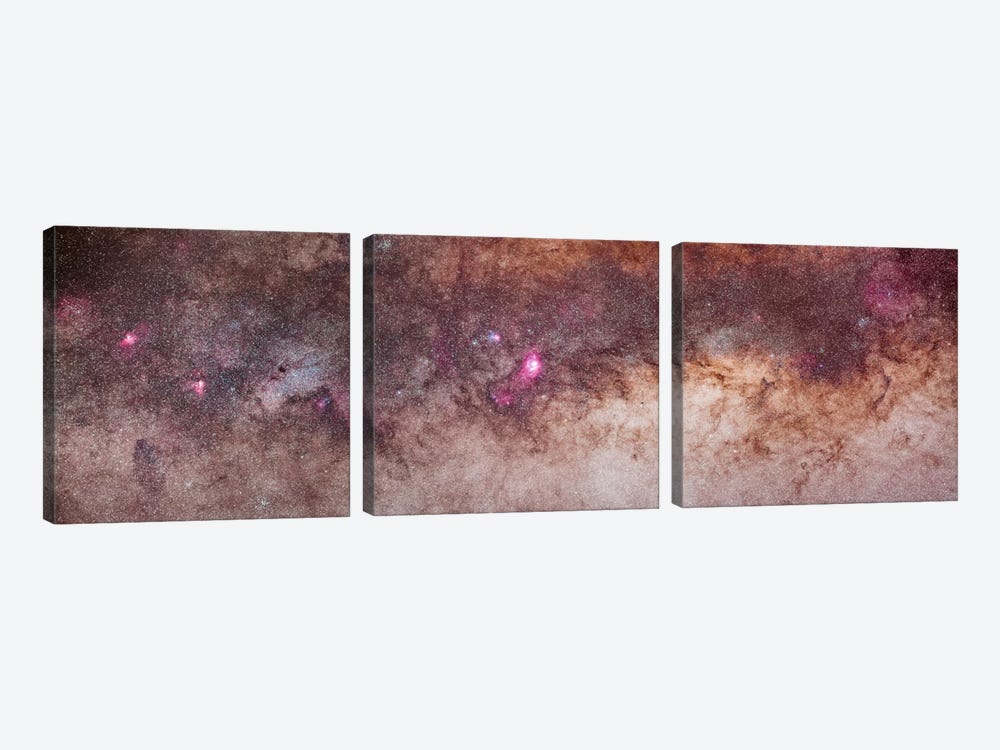 Mosaic Of The Constellations Scorpius And Sagittarius In The Southern Milky Way by Alan Dyer 3-piece Canvas Wall Art