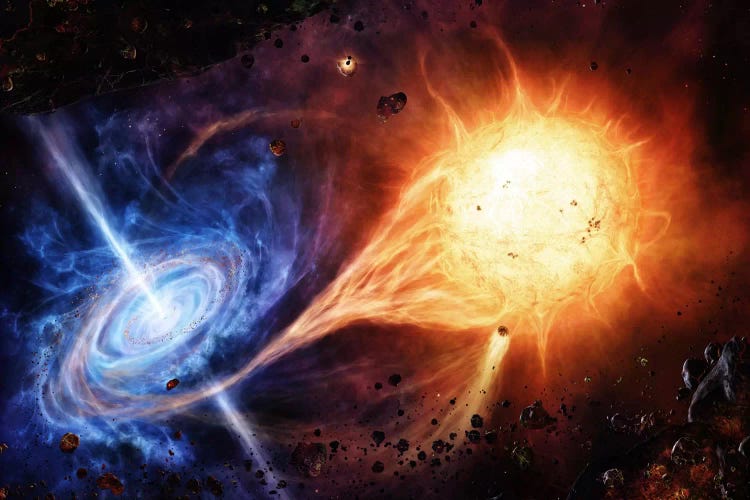 A Binary System Orbiting Near A Black Hole by Brian Christensen wall art