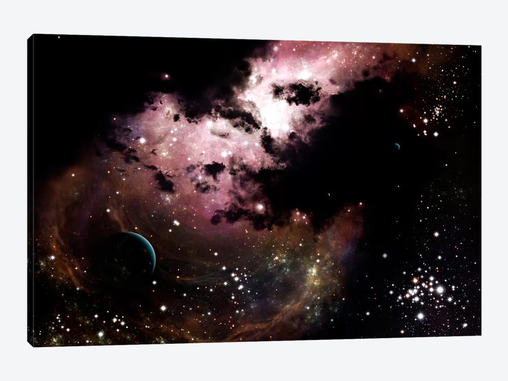 A Cluster Of Bright Young Stars Tear Away Clouds Of Gas And Dust by Brian Christensen 1-piece Canvas Art Print