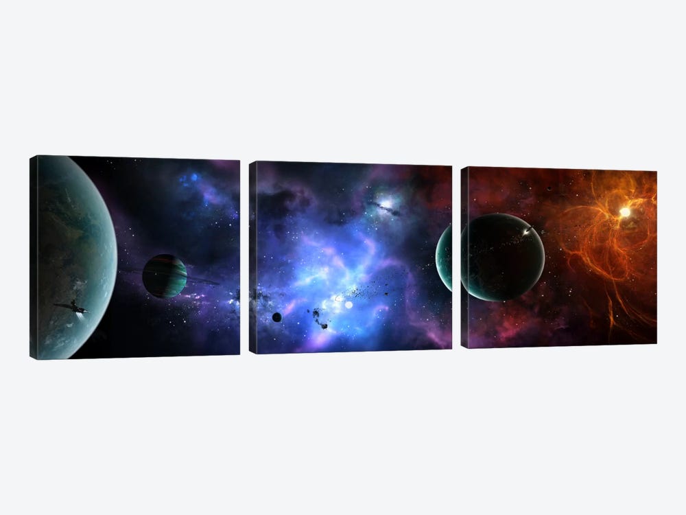A Massive And Crowded Universe 3-piece Canvas Wall Art