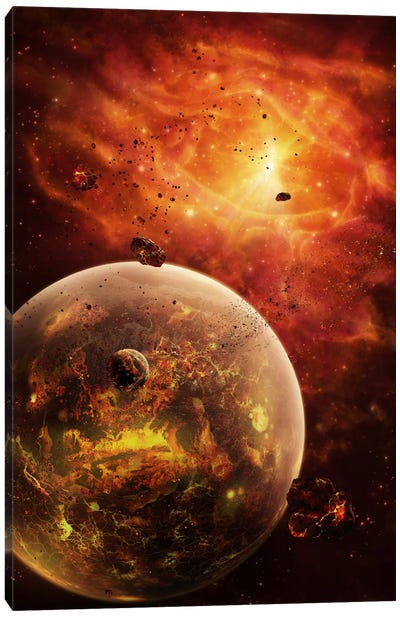 An Eye-Shaped Nebula And Ring Of Glowing Debris Around A Planetary System Canvas Art Print