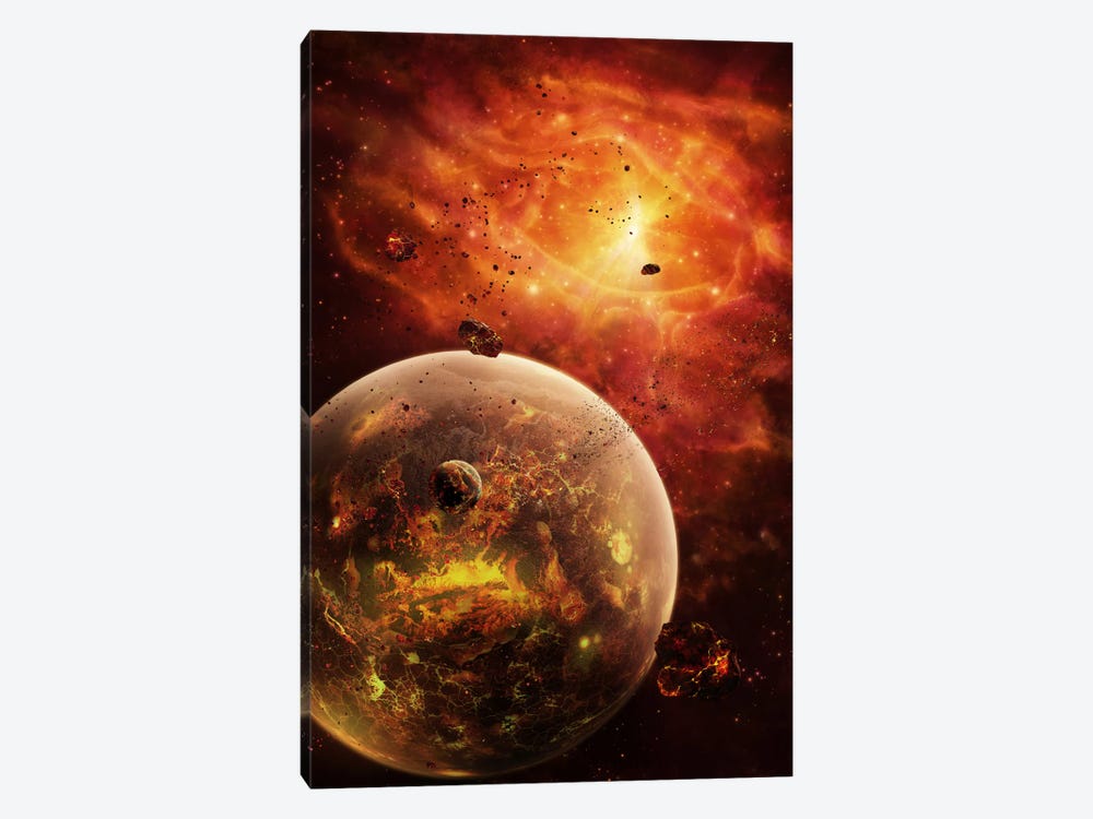 An Eye-Shaped Nebula And Ring Of Glowing Debris Around A Planetary System by Brian Christensen 1-piece Canvas Print
