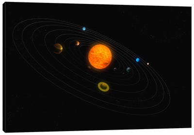 Solar System Diagram II Canvas Art Print - Jupiter Art