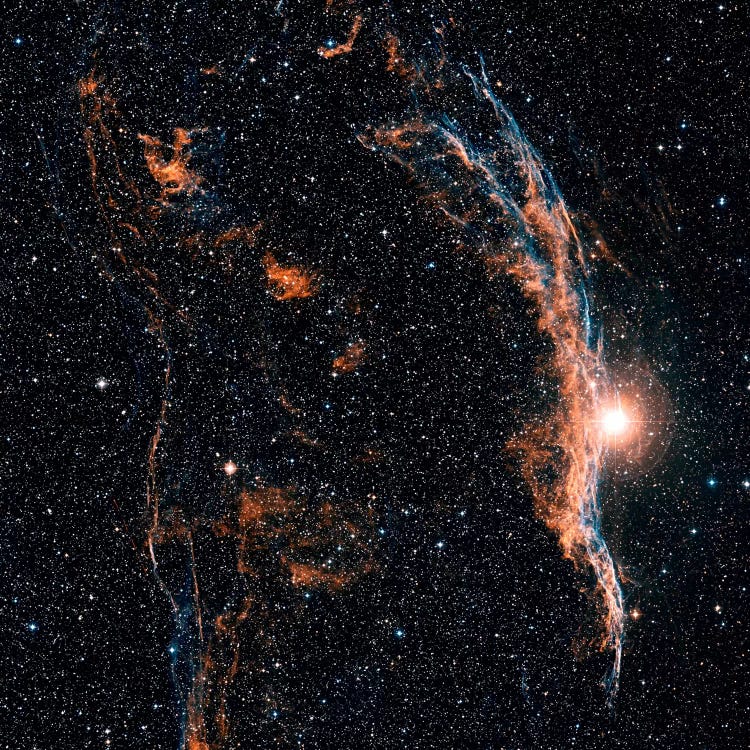 The Witch's Broom Nebula (NGC 6960) And Part Of The Veil Nebula