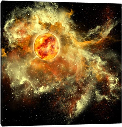 A Sun Gathers Surrounding Matter And Plasma Canvas Art Print - Corey Ford