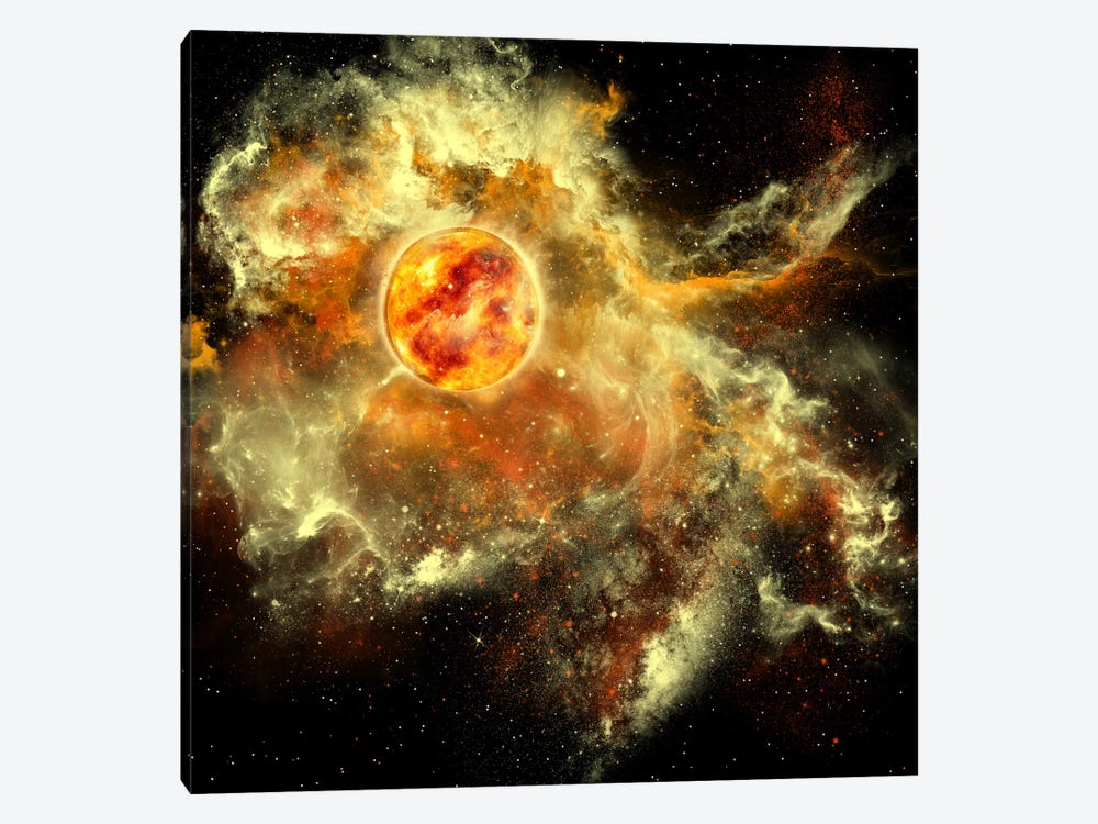 A Sun Gathers Surrounding Matter And Plasma 1-piece Canvas Art Print