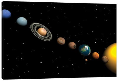 Planets Of The Solar System Canvas Art Print - Saturn