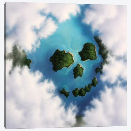 Islands Framed By Clouds Forming A Skull Canvas Print #TRK1220} by Jerry Lofaro Canvas Art