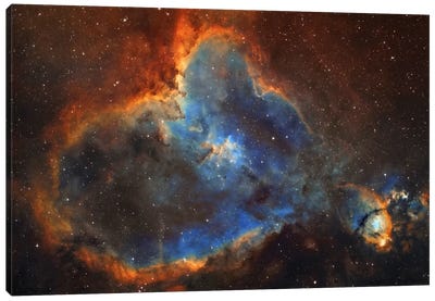 The Heart Nebula (IC 1805) In Cassiopeia Canvas Art Print - Nebula Art