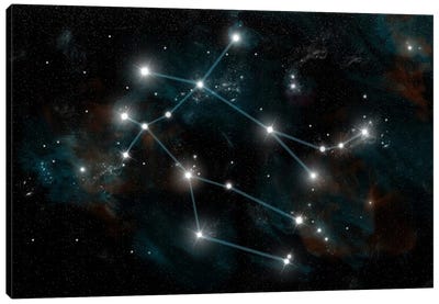 The Constellation Gemini The Twins Canvas Art Print - Astrology Art