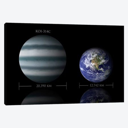 The Size Relationship Between Earth And KOI-314c Canvas Print #TRK1262} by Marc Ward Canvas Art
