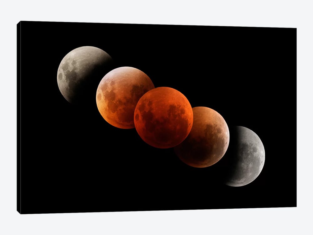 Composite Image Of Lunar Eclipse I by Philip Hart 1-piece Canvas Art Print