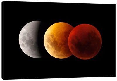 Composite Image Of Lunar Eclipse II Canvas Art Print