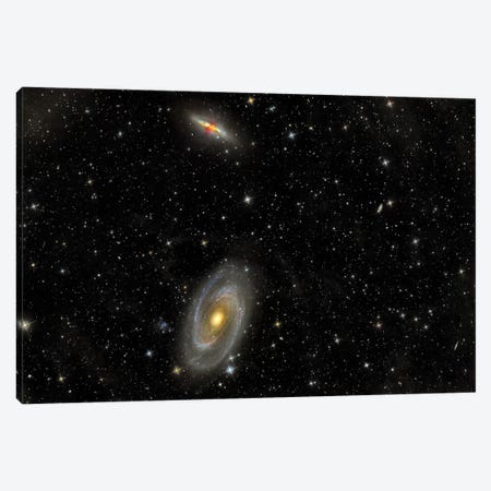 Cigar Galaxy And Bode's Galaxy In The Constellation Ursa Major Canvas Print #TRK1289} by Reinhold Wittich Canvas Art