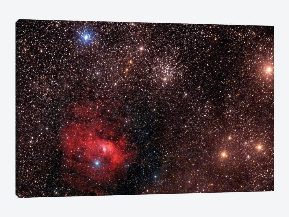 The Bubble Nebula (NGC 7635), An Emission Nebula In Cassiopeia Constellation 1-piece Canvas Wall Art