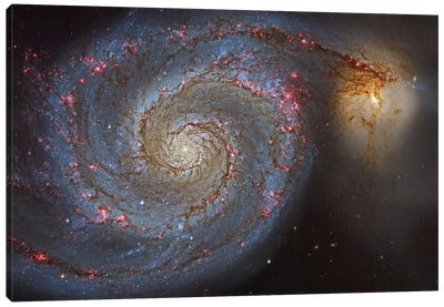 The Whirlpool Galaxy (NGC 5194) And Its Companion (NGC 5195) Canvas Art Print