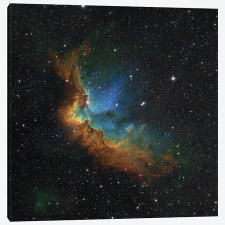 The Wizard Nebula (NGC 7380) In Hubble-Palette Colors Canvas Print #TRK1368} by Rolf Geissinger Art Print