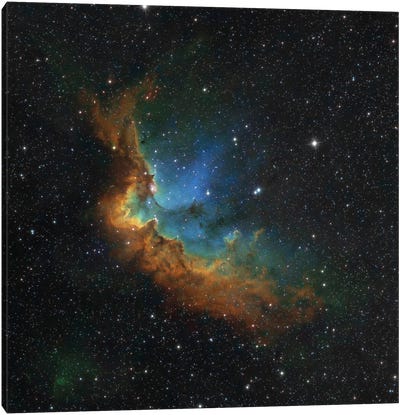 The Wizard Nebula (NGC 7380) In Hubble-Palette Colors Canvas Art Print - Stocktrek Images - Astronomy & Space Collection