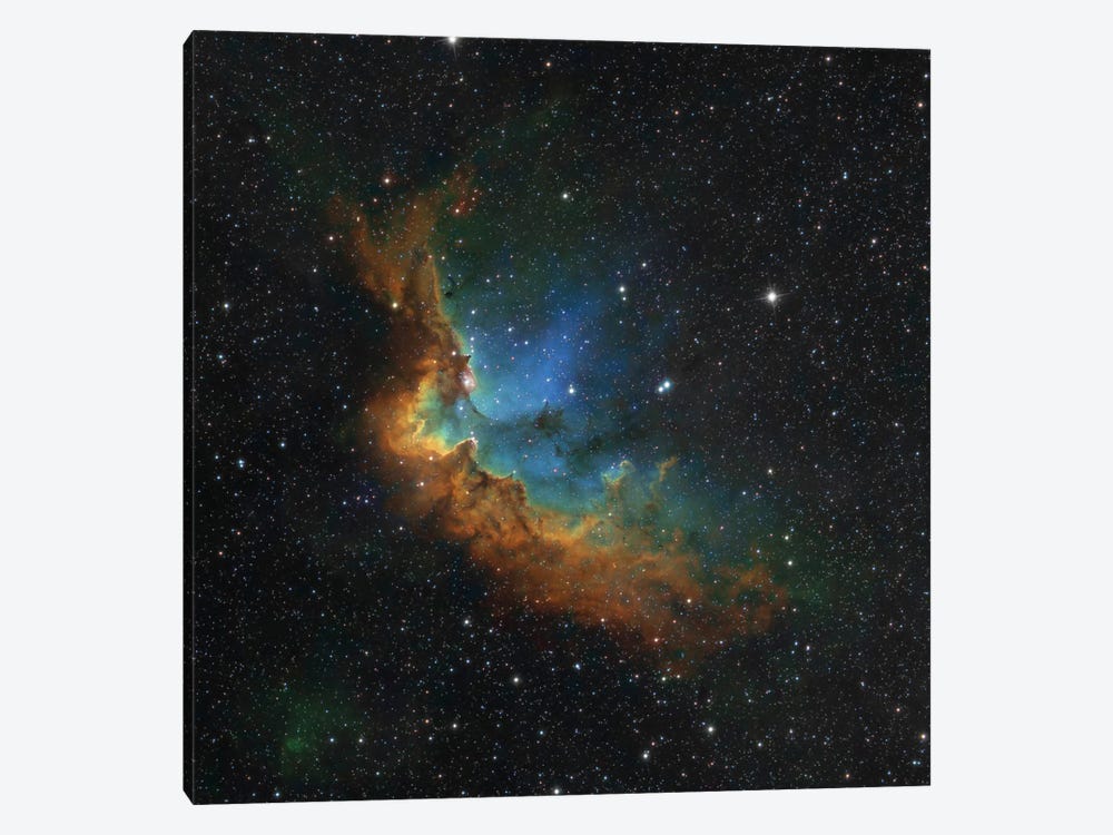 The Wizard Nebula (NGC 7380) In Hubble-Palette Colors by Rolf Geissinger 1-piece Canvas Print