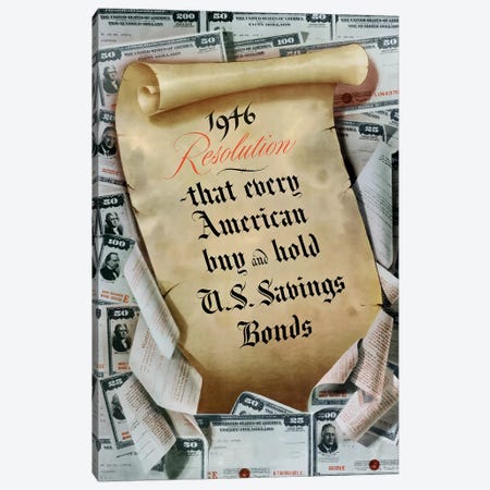 WWII Poster 1946 Resolution, US Savings Bonds Canvas Print #TRK136} by Stocktrek Images Canvas Art