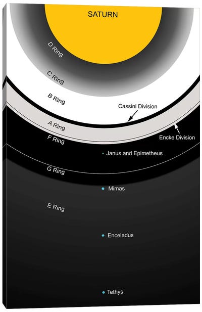 A Diagram Showing The Major Features Of Saturn's Rings Canvas Art Print
