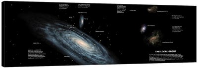 The Milky Way And The Other Members Of Our Local Group Of Galaxies Canvas Art Print - Stocktrek Images