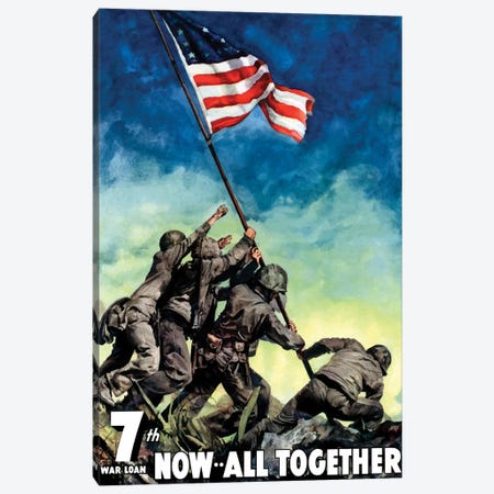 WWII Poster 7th War Loan, Now All Together Canvas Print #TRK137} by Stocktrek Images Canvas Art