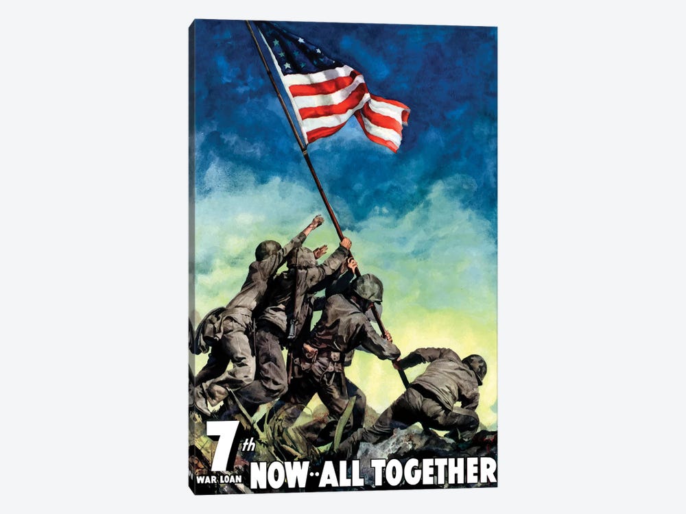 WWII Poster 7th War Loan, Now All Together by Stocktrek Images 1-piece Canvas Art