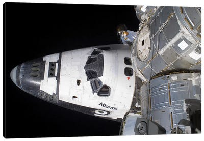 A High-Angle View Of The Crew Cabin Of Space Shuttle Atlantis Canvas Art Print - Stocktrek Images - Astronomy & Space Collection