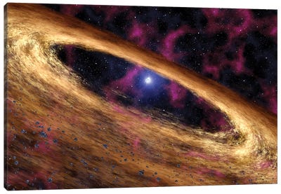 A Type Of Dead Star Called A Pulsar And The Surrounding Disk Of Rubble Canvas Art Print