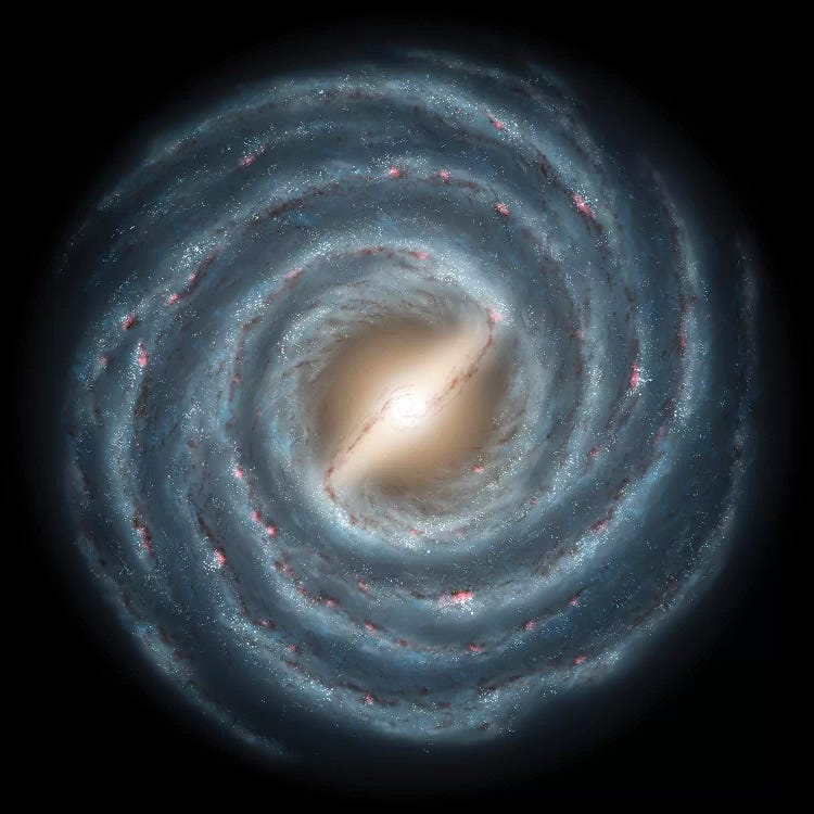 A View Of Our Own Milky Way Galaxy And Its Central Bar As It Might Appear If Viewed From Above by Stocktrek Images wall art