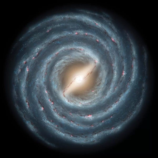 A View Of Our Own Milky Way Galaxy And Its Central Bar As It Might Appear If Viewed From Above