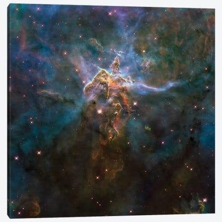 Carina Nebula Star-Forming Pillars And Herbig-Haro Objects With Jets Canvas Print #TRK1437} by Stocktrek Images Canvas Art