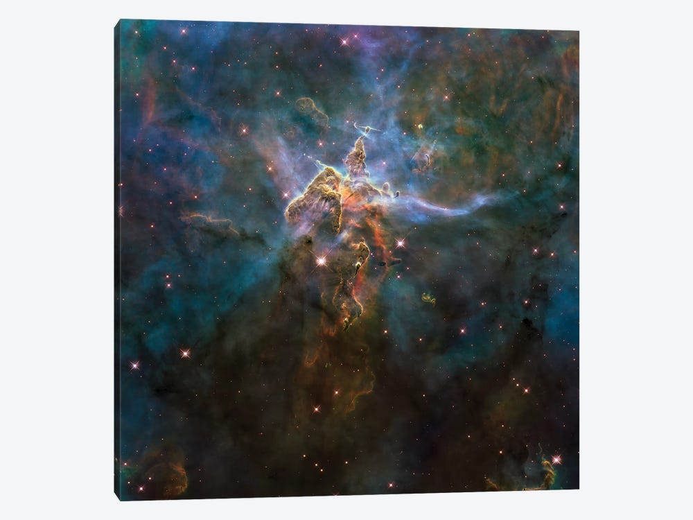 Carina Nebula Star-Forming Pillars And Herbig-Haro Objects With Jets by Stocktrek Images 1-piece Canvas Wall Art