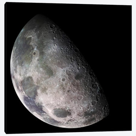 Color Mosaic Of The Earth's Moon Canvas Print #TRK1443} by Stocktrek Images Canvas Artwork