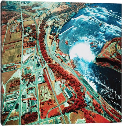 Eagle Eye View Of Niagara Falls Canvas Art Print - Aerial Beaches 