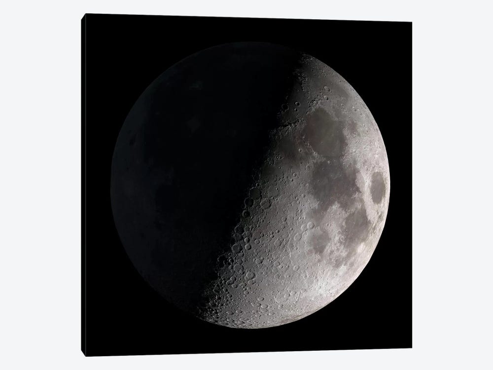 First Quarter Moon by Stocktrek Images 1-piece Canvas Artwork
