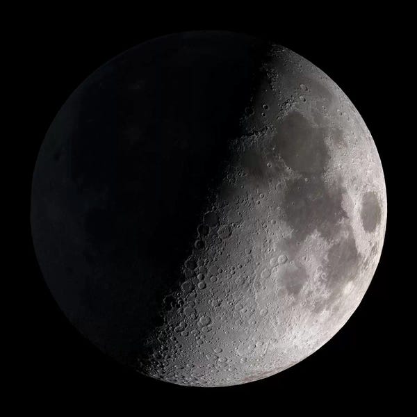 Science: First Quarter Moon by Stocktrek Images