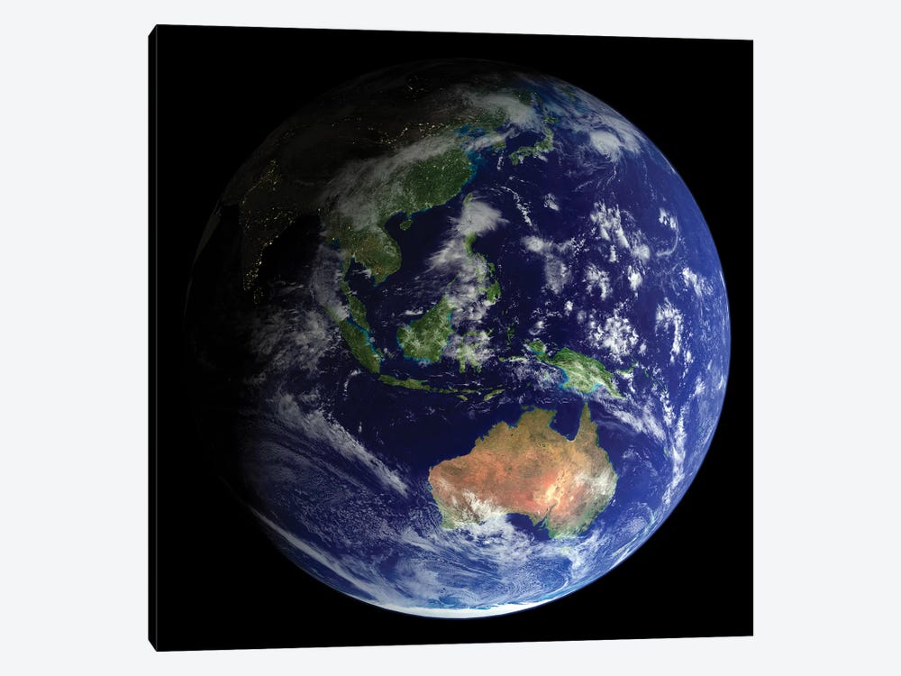 Full Earth From Space Showing Australia by Stocktrek Images 1-piece Art Print