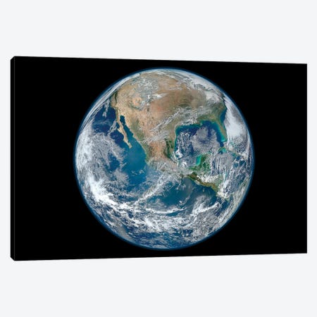 Full Earth Showing North America And Mexico Canvas Print #TRK1475} by Stocktrek Images Canvas Wall Art