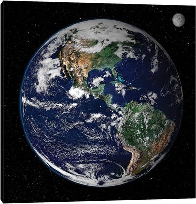 Full Earth Showing North And South America I Canvas Art Print - Science