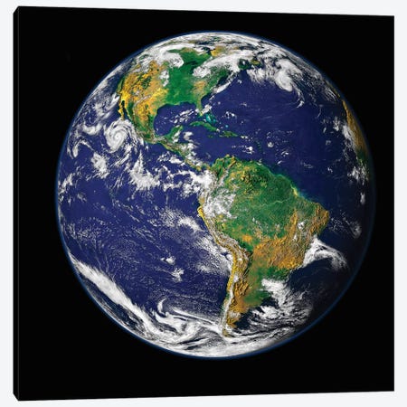 Full Earth Showing The Western Hemisphere Canvas Print #TRK1478} by Stocktrek Images Canvas Print