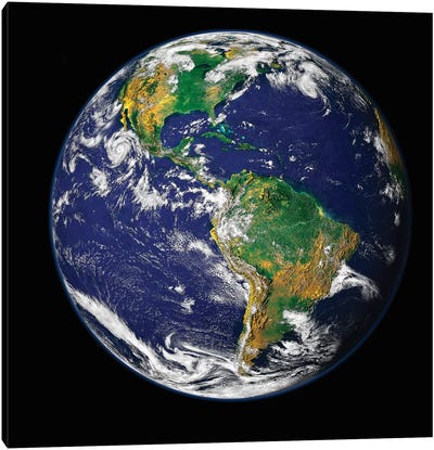 Full Earth Showing The Western Hemisphere Canvas Art Print - Globes