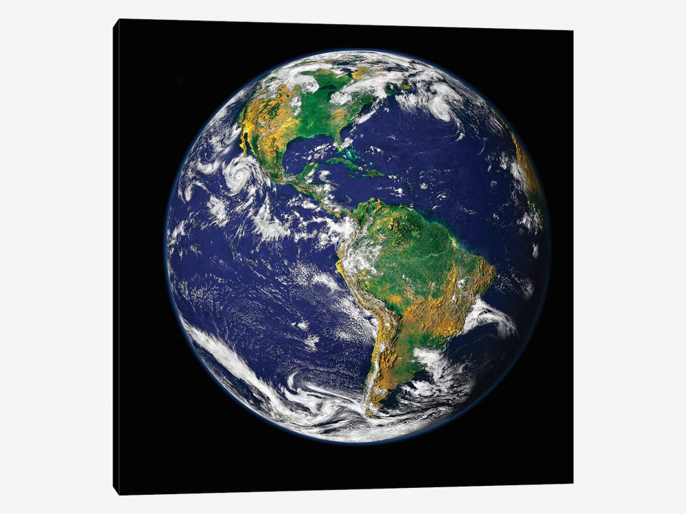 Full Earth Showing The Western Hemisphere 1-piece Canvas Art Print