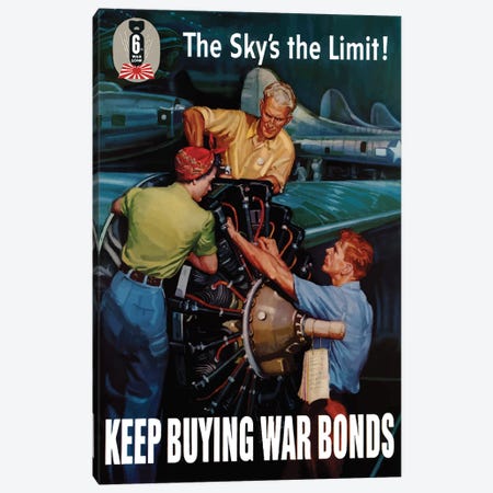 WWII Poster Keep Buying War Bonds Canvas Print #TRK147} by Stocktrek Images Canvas Art Print