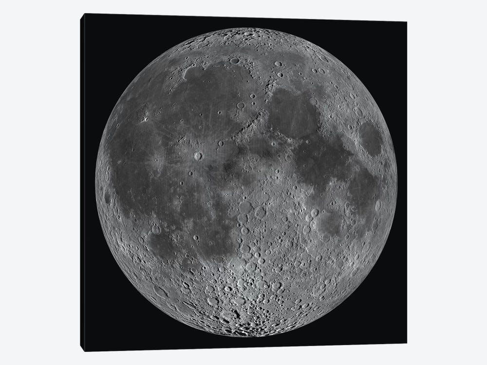 Mosaic Of The Lunar Nearside by Stocktrek Images 1-piece Canvas Art Print