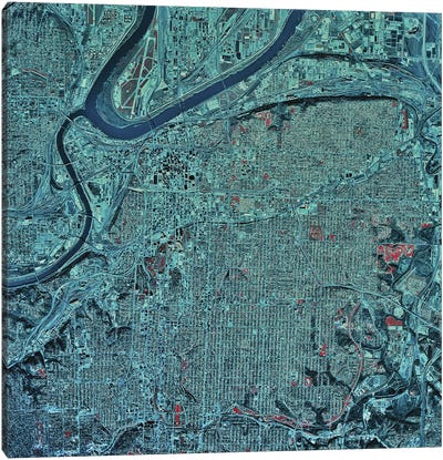 Kansas City, Missouri Canvas Art Print - Kansas City Maps