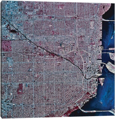 Miami, Florida Canvas Art Print - Miami Maps