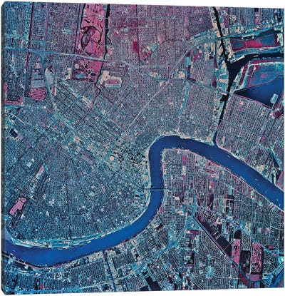 New Orleans, Louisiana Canvas Art Print - New Orleans Maps