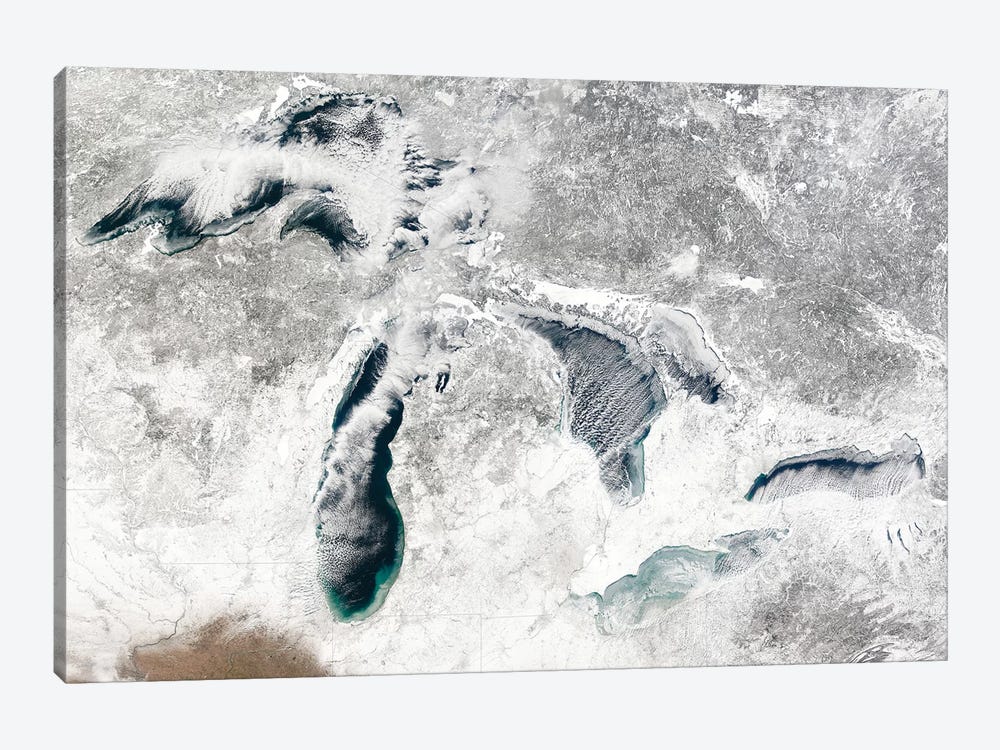 Satellite View Of The Great Lakes, USA I by Stocktrek Images 1-piece Canvas Print